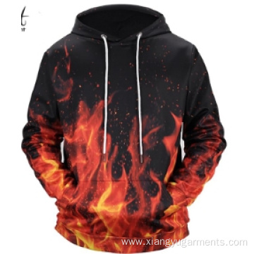 Red fire digital printing hoodie